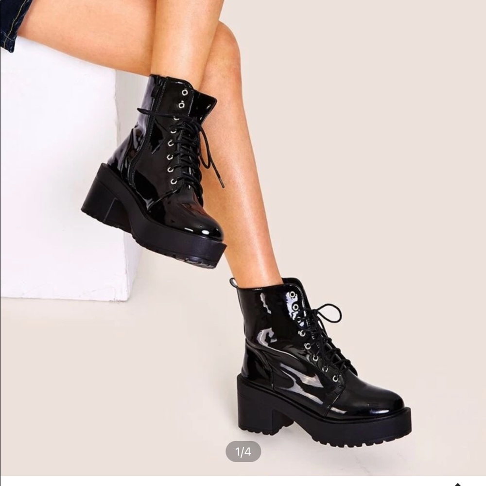 Combat boots with chunky soles
